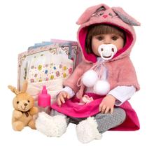 Boneca Reborn Realista Menina Coelhinha Enxoval 12 Itens