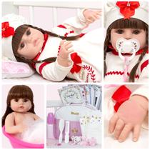 Boneca Reborn Realista Menina Linda Vinil Enxoval Completo Boneca Reborn Realista Menina Linda Vinil Enxoval Completo