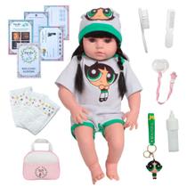 Boneca Reborn Realista Meninas Super Poderosas Bolsa Itens