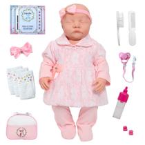 Boneca Reborn Realista Olhos Fechados Fofinha 17 Acessórios Boneca Reborn Realista Olhos Fechados Fofinha 17 Acessórios