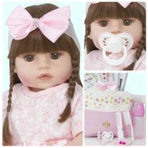 Boneca Reborn Realista Princesa Baby Alive Enxoval com Bolsa