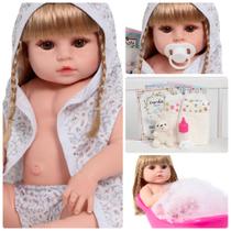 Boneca Reborn Realista Princesa Corpo Vinil Roupão Coelho