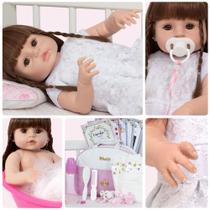 Boneca Reborn Realista Princesa Enxoval Completo Bolsa Itens Boneca Reborn Realista Princesa Enxoval Completo Bolsa Itens