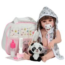 Boneca Reborn Realista Saída de Banho Pandinha Completa Boneca Reborn Realista Saída de Banho Pandinha Completa