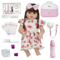 Boneca Reborn Realista Vinil Siliconado + Enxoval