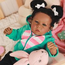 Boneca Reborn Rebornova Black Girl afro-americana 51 cm Boneca Reborn Rebornova Black Girl afro-americana 51 cm