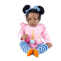 Boneca Reborn Rebornova Black Girl afro-americana 51 cm