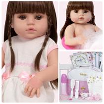 Boneca Reborn Recem Nascida 46cm Completa Com Acessórios Boneca Reborn Recem Nascida 46cm Completa Com Acessórios