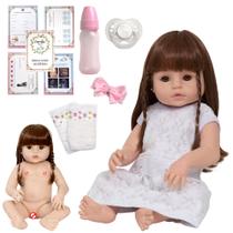 Boneca Reborn Recém Nascida 46cm Fofinha Completa 13 Itens