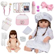 Boneca Reborn Recém Nascida Completa + Kit 20 Acessórios Boneca Reborn Recém Nascida Completa + Kit 20 Acessórios