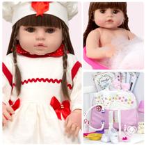 Boneca Reborn Recém Nascida Completa Vários Itens Pode Banho Boneca Reborn Recém Nascida Completa Vários Itens Pode Banho
