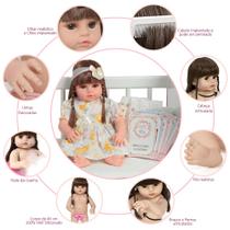 Boneca Reborn Recém Nascida Fofinha 46cm Pode Dar Banho
