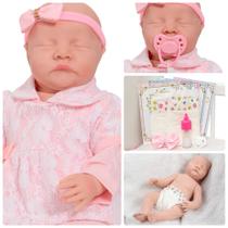 Boneca Reborn Recém Nascida Lívia Pode Banho Kit Acessórios Boneca Reborn Recém Nascida Lívia Pode Banho Kit Acessórios