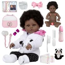 Boneca Reborn Recém Nascida Panda Fofinha 46cm Vários Itens Boneca Reborn Recém Nascida Panda Fofinha 46cm Vários Itens