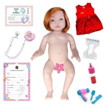 Boneca Reborn Ruiva Baby Kiss Cabelo Vermelho Corpo 100% Boneca Reborn Ruiva Baby Kiss Cabelo Vermelho Corpo 100%