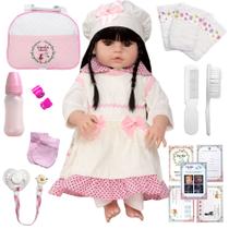 Boneca Reborn Silicone Bebê Realista Menina Morena
