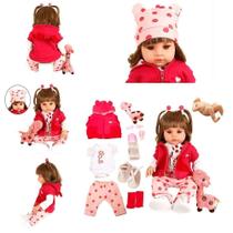 Boneca Reborn Silicone Olhos Castanhos Linda Kit Acessórios Boneca Reborn Silicone Olhos Castanhos Linda Kit Acessórios