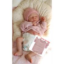 Boneca Reborn Silicone Realista 18-20 Polegadas - Corpo Inteiro de Vinil - Bebê Menina Pascale