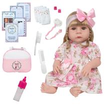 Boneca Reborn Silicone Realista Loira Com Bolsa Envio 24 Hrs Boneca Reborn Silicone Realista Loira Com Bolsa Envio 24 Hrs