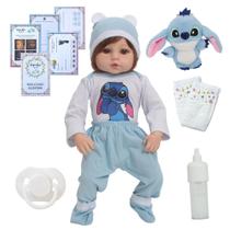 Boneca Reborn Stitch Realista com Pelúcia Macia e Detalhes