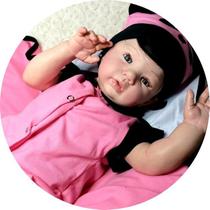 Boneca Reborn Super Realista Enxoval Panda Completo