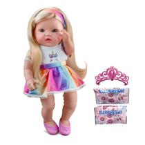 Boneca Reborn Unicórnio Long Hair Vinil Cheirinho E Acess. Surpresas 37cm - Roma