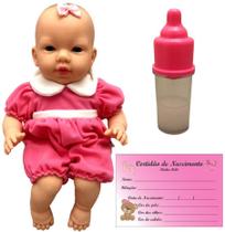 Boneca Recém Nascida Bebezinho Menina Cheirinho De Bebê Com Acessórios Estilo Reborn - Cotiplás