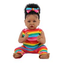 Boneca Renascida HOOMAI African American Girl 58 cm com acesso.