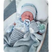 Boneca Renascida KSBD Levi Lifelike Sleeping Baby Boy 45 cm com presente