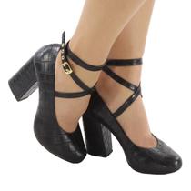 Boneca Salto Bloco 9cm Preto Croco Ecológica ER256 Boneca Salto Bloco 9cm Preto Croco Ecológica ER256