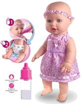 Boneca Sapekinha Faz Xixi De Verdade Com Fralda e Mamadeira Magica