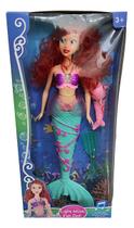 Boneca Sereia Ariel Musical C/ Golfinho E Pente