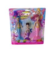 Boneca Sereia Articulada 32cm + Sereia Pq 15cm +acess