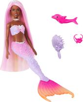 Boneca sereia Barbie Brooklyn com mudança de cor, cabelo e golfinho