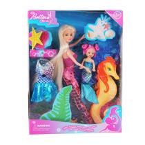 Boneca sereia BETTINA Princess com cavalo marinho para meninas de 3 a 12 anos Boneca sereia BETTINA Princess com cavalo marinho para meninas de 3 a 12 anos