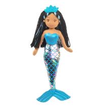 Boneca sereia de pelúcia Linzy Toys Aria Blue 45 cm para meninas de 3 anos ou mais