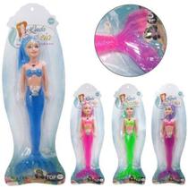 Boneca Sereia Linda Com Luz Colors A Bateria Na Cartela - Oem