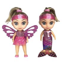 Boneca Shiny Angels 3 Em 1 Sereia Fada E Bailarina
