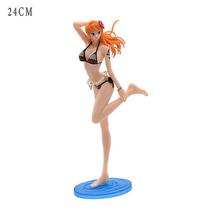 Boneca siamesa de PVC Nami, personagem de desenho animado, 24 cm Boneca siamesa de PVC Nami, personagem de desenho animado, 24 cm