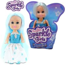 Boneca Sparkle Girlz Mini Princesa Star Azul Dtc 4751
