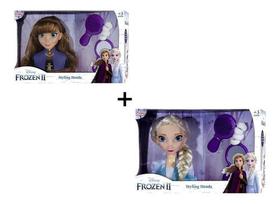 Boneca Styling Head Bustos Anna + Elsa - Frozen 2 .