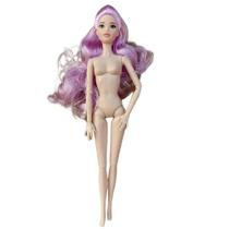 Boneca Super Modelo Com Cabelo Roxo E Juntas Móveis De 30cm Para Meninos E Meninas, Boneca De Moda