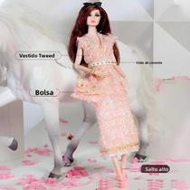 Boneca Supermodelo De 32cm, Vestido De Penas, Saia De Gaze, Acessórios Requintados, Conjunto De