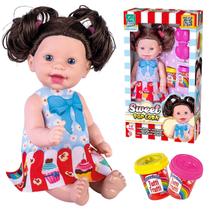 Boneca Sweet Pop Corn C/Molde Para Pipoca e Kit de Massinha