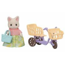 Boneca - Sylvanian Families - Passeio de Bicicleta Mamae Gato Primavera - 5680 EPOCH MAGIA