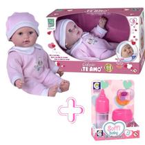 Boneca Te Amo Menina com Kit Alimentação Soffi Baby 36cm, Olhos Móveis, Mamadeira Mágica e Acessórios Boneca Te Amo Menina com Kit Alimentação Soffi Baby 36cm, Olhos Móveis, Mamadeira Mágica e Acessórios