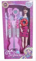 Boneca Tipo Barbie Fashionista Pop Star Com Acessorios Musicais