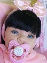 Boneca Tipo Reborn Bebê Realista+ Kit Acessórios 14 Itens Linda Bebe Reborn Lol