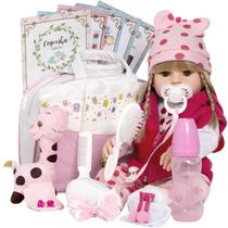 Boneca Tipo Reborn Fada Girafinha Loira com Enxoval Completo Boneca Tipo Reborn Fada Girafinha Loira com Enxoval Completo