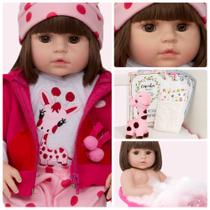 Boneca Tipo Reborn Menina Girafinha Nicole Cabelo Castanho Boneca Tipo Reborn Menina Girafinha Nicole Cabelo Castanho